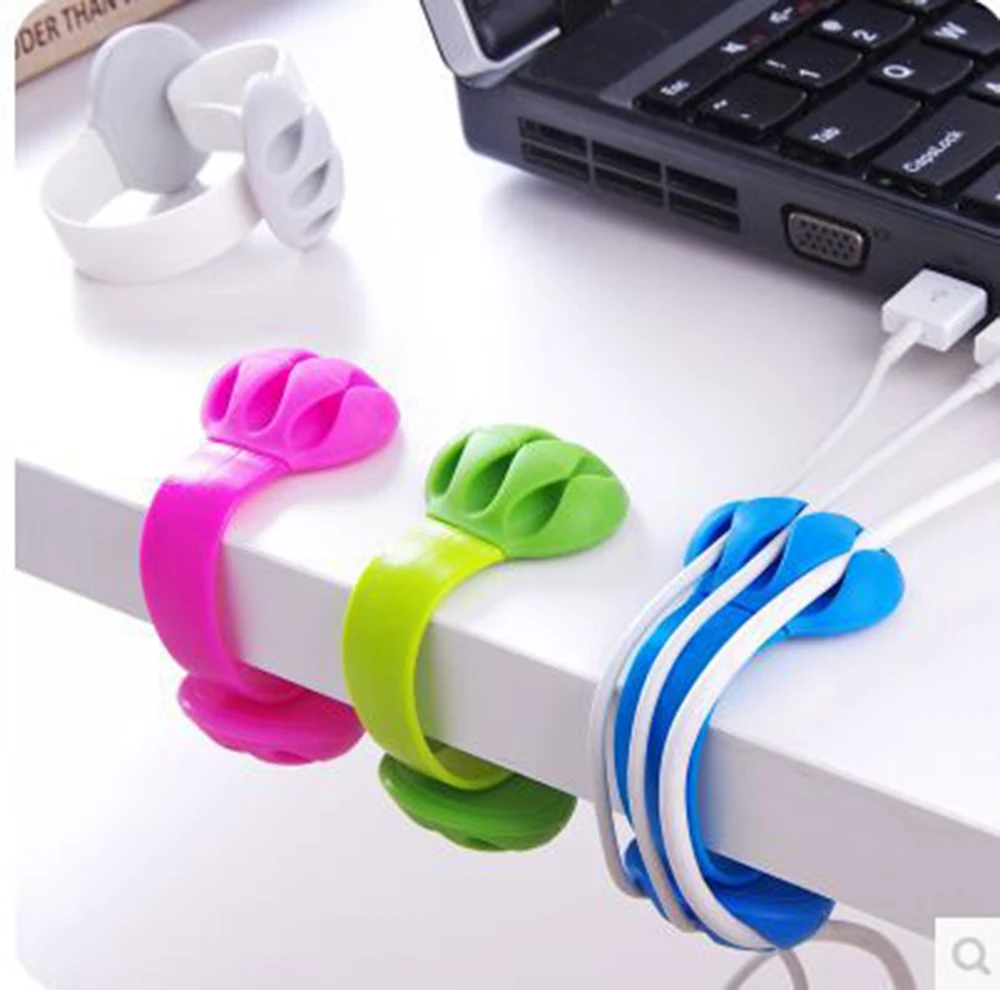 

Cable Organizer Silicone USB Cable Winder Desktop Tidy Management Clips Cable Holder for Mouse Headphone Wire Cord Organizer