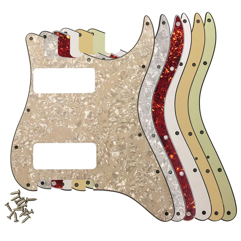 

Xin Yue Great Quality Guitar Parts For US 11 Screw Holes Strat Guitar Pickguard Blank With 2 P90 Humbuckers Multiple Colors