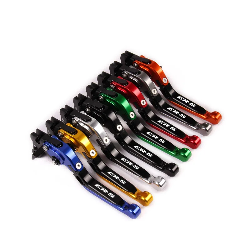 

For Kawasaki ER 5 ER5 ER-5 2004-2005 Green&Titanium high qualityCNC Adjustable Folding Extendable Motorcycle Brake Clutch Levers