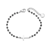 black crystal chain cross charm bracelet for women gold stainless steel religion bracelet jesus christmas gift jewelry 2021trend
