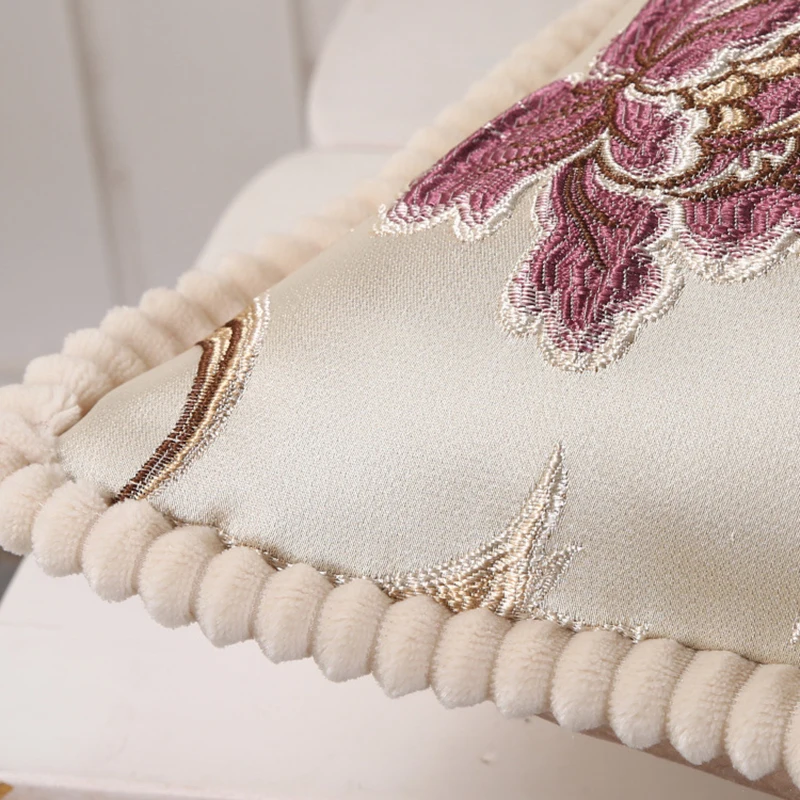 

Embroidery Cushion Covers Pillow Cases Bead String Jacquard Pillowcase Throw for Car Living Office Bedroom Home Decoration 48x48