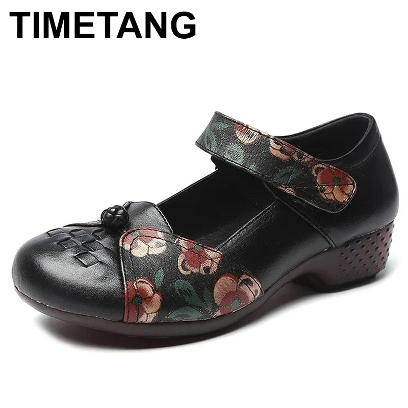 Женские туфли-лодочки из натуральной кожи на среднем каблуке | Обувь