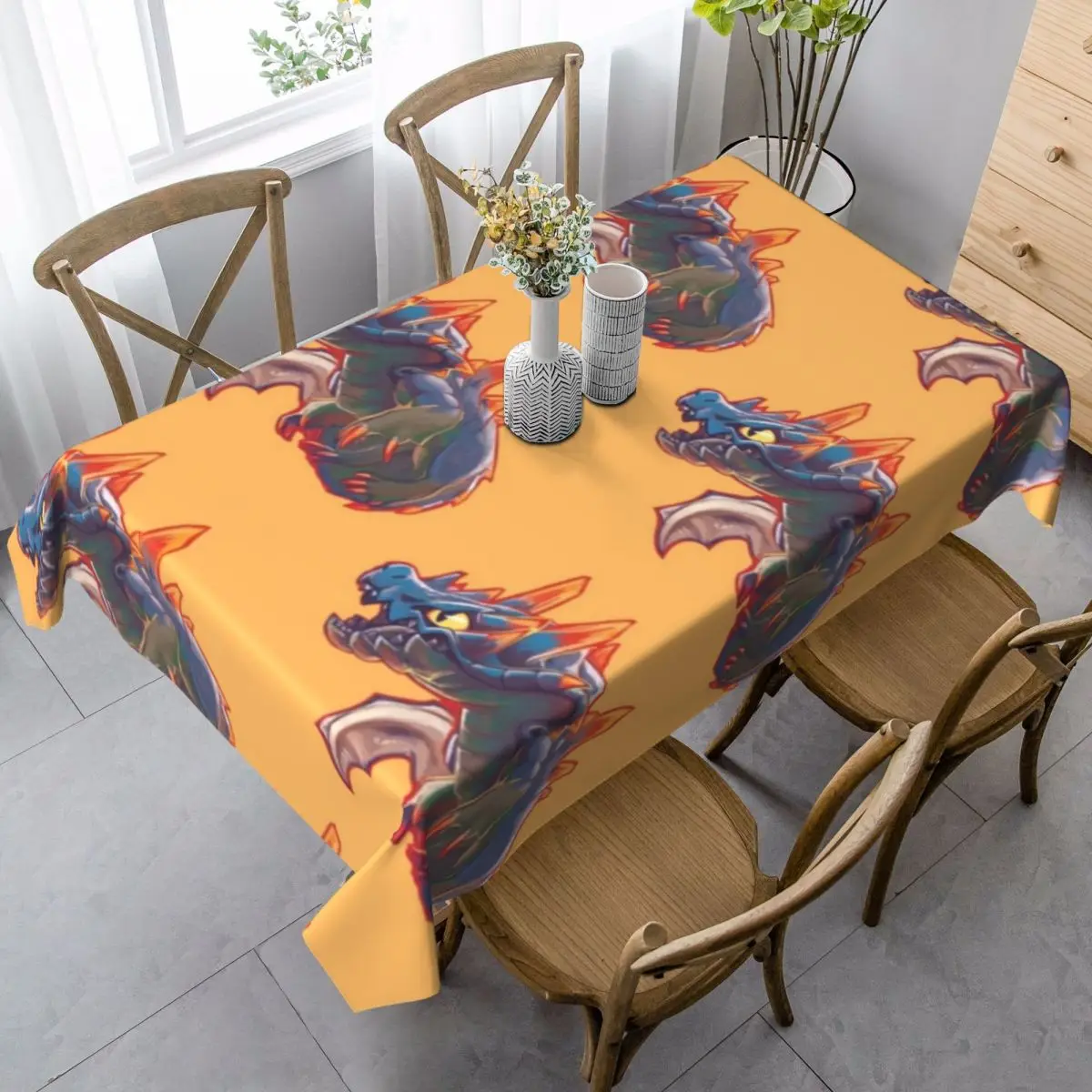 

Monster Hunter Tablecloth Birthday Party Polyester Table Cover Vintage Wholesale Protector Printed Table Cloth