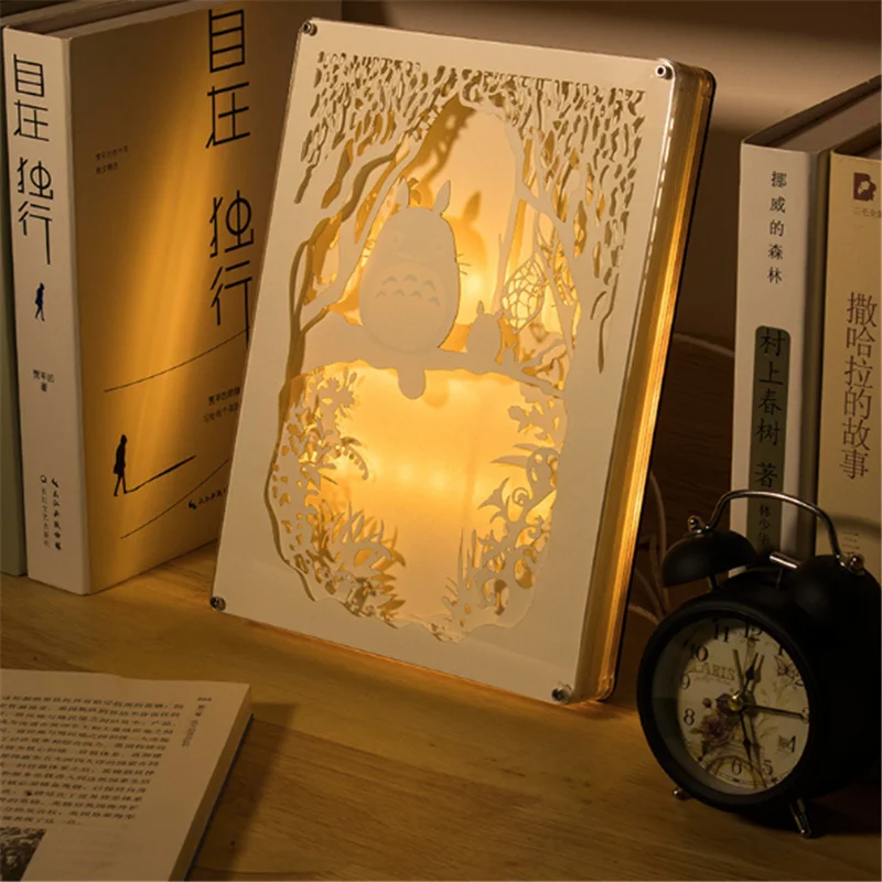 

Japanese Cartoon MovieTonari no Totoro Paper Carving LED Night Light Home Decorative LED Table Lamp 3D Gifts for Xmas Birthday