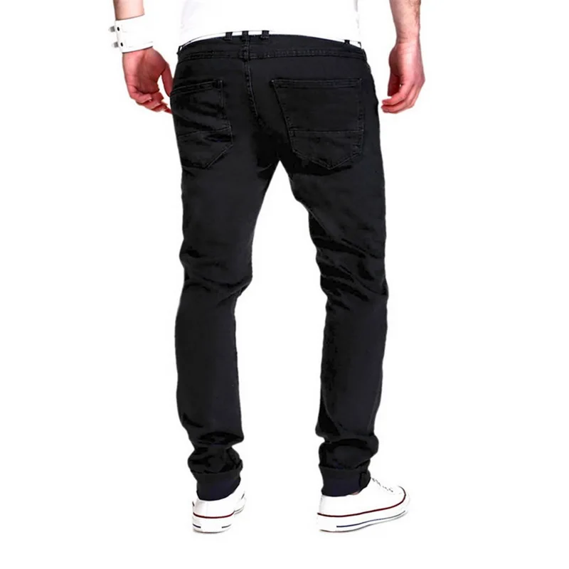 

Fashion Solid White Jeans Men Sexy Ripped Hole Distresses Washed Skinny Jeans Male Casual Outerwear Hip Hop Pants 2020