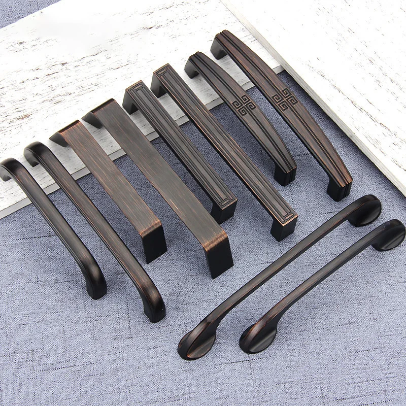 Элегантная дверная ручка для шкафа европейская черная настенная в стиле ретро и