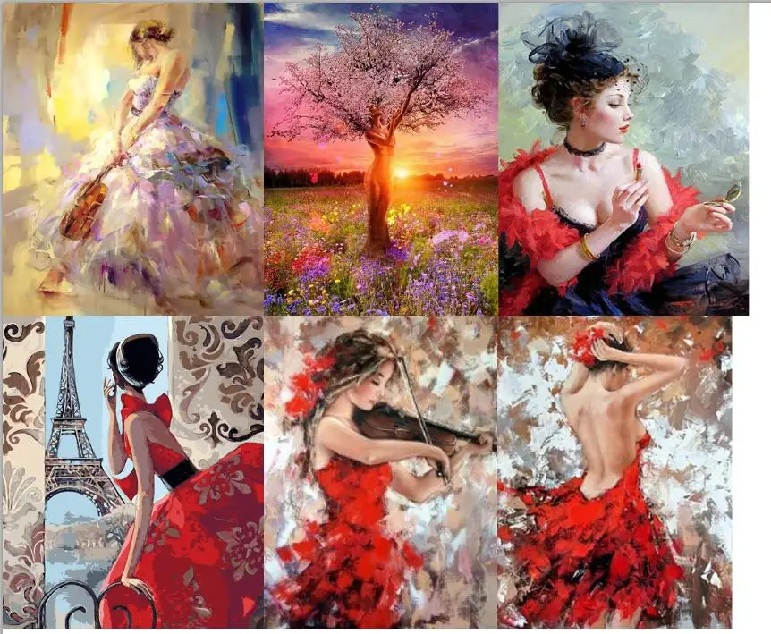 

45colors pretty girl cross stitch package cartoon 14ct /16/28/27CT cloth cotton thread embroidery DIY handmade needlework