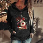 Зимние женские повседневные Рождественские свитера 40 #, свитеры с длинными рукавами, пуговицами, воротником и карманами, регулируемая шапка, пуловер с кулиской, топы
