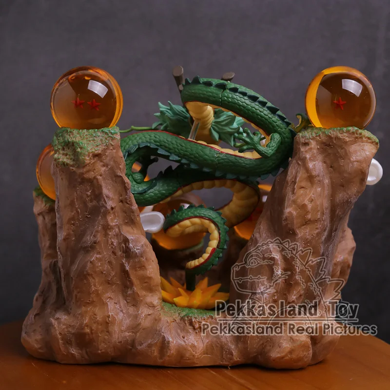 Shenron + горная подставка 7 хрустальных шариков ПВХ Фигурки коллекционные модели