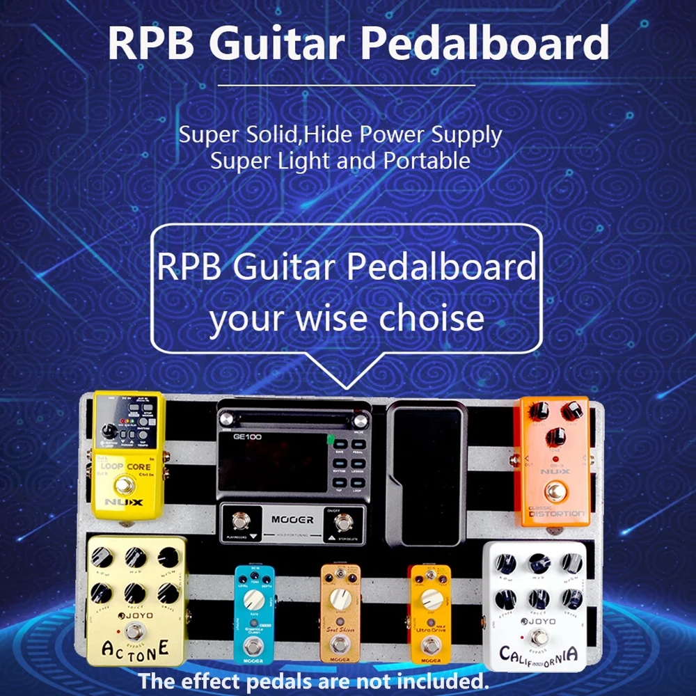 

Sturdy Guitar Effects Pedal Board Big Size Guitar Pedal Panel with Sticking Tape Screwdriver Compatible with Most Effects Pedals