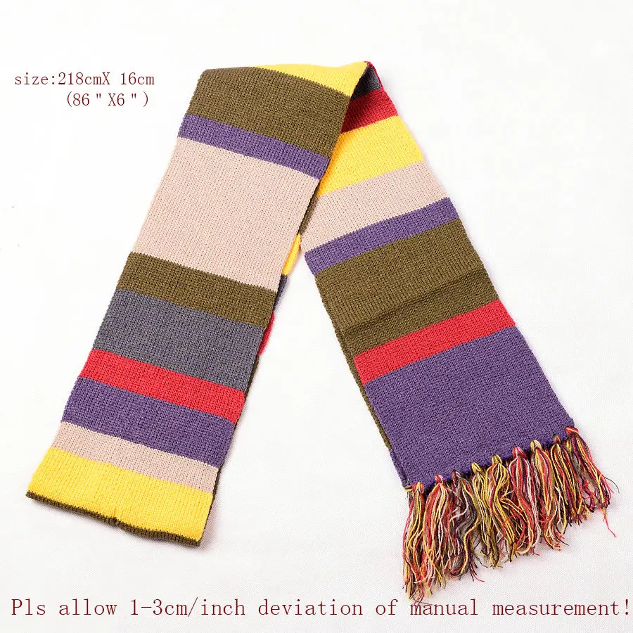 Доктор Кто 4 й доктор трикотаж 6 футов длинные толстые теплые мягкие вязаные