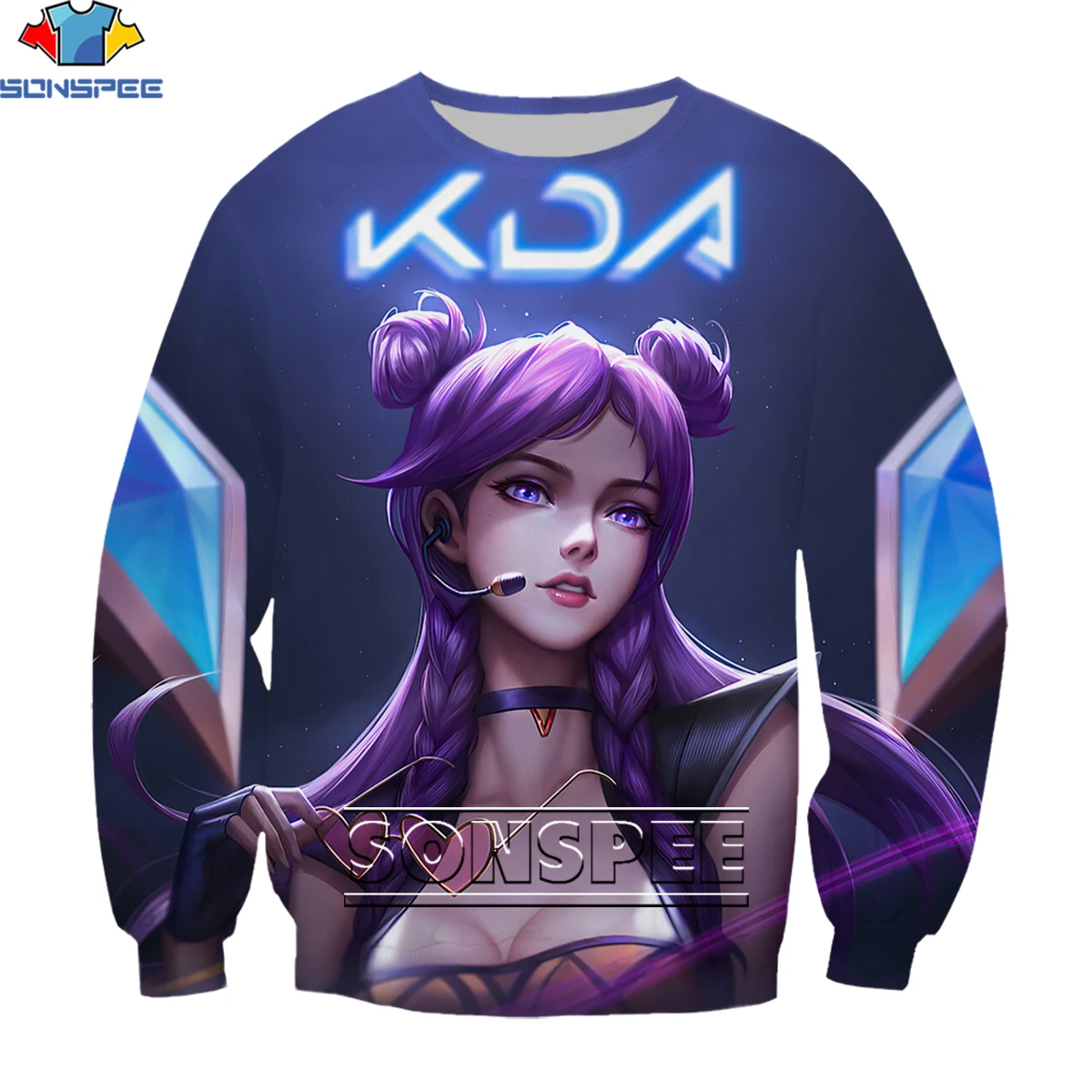 

SONSPEE League of Legends Arcane Sweatshirt 3D Men Women Classic Battle Game LOL Daughter of The Void Kaisa Tops Kai'Sa KDA Top