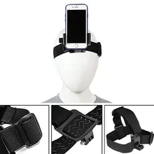 Head Band Phone Holder Head-Mounted Headband Mount Strap Adjustable Belt Cellphone Selfie Mount Clip For 4.5-7 inches Smartphone