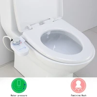 bidet toilets seat attachment non electric auto clean dual nozzles single cold liquid pressure control shower bathroom sprayer