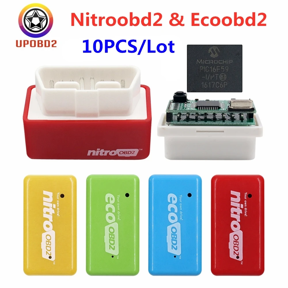 10 шт./лот Nitro OBD2 EcoOBD2 15% экономия топлива ECU чип тюнинг производительности коробка
