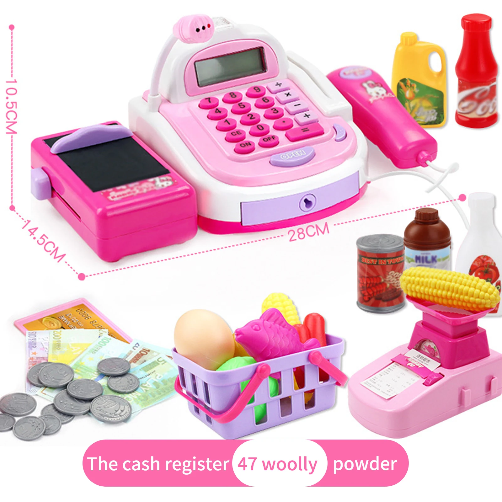 

Education Simulated Cash Register Kits Toys Supermarket Checkout Counter Role Pretend Play Cashier Toy Children Play House Toy