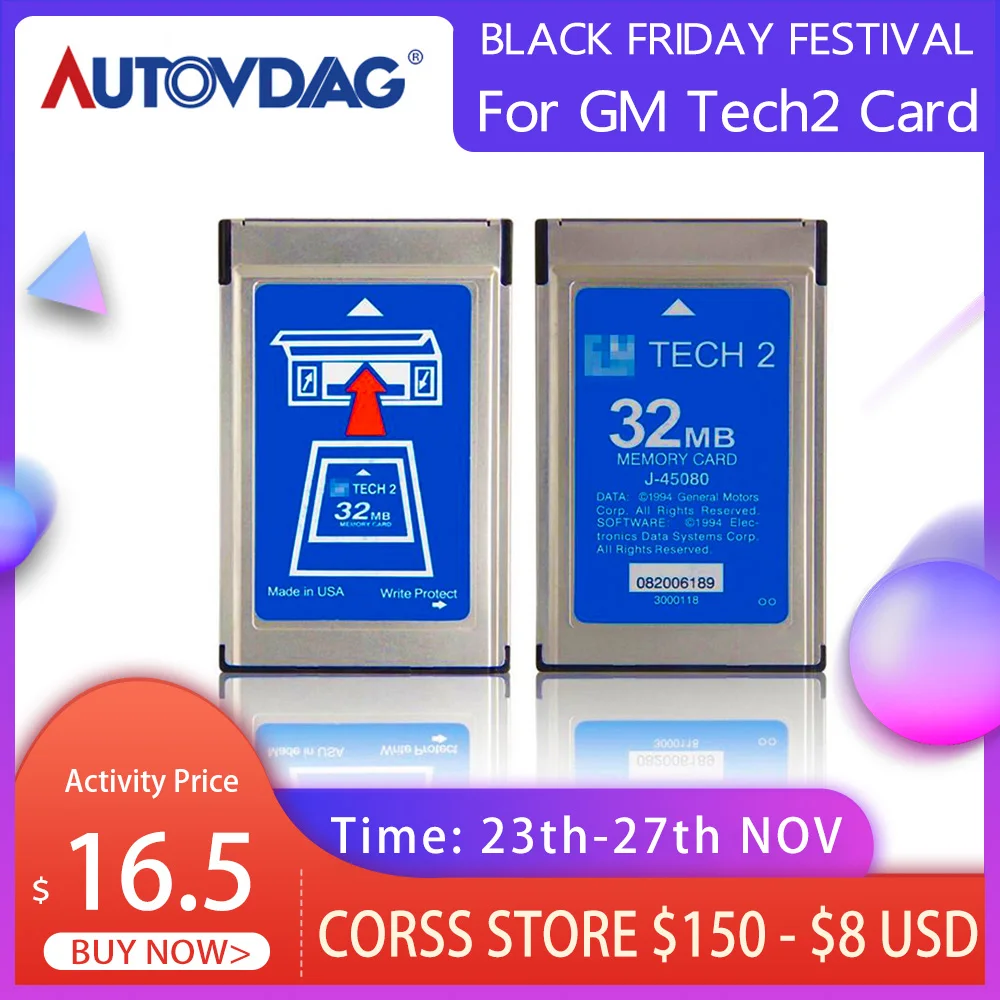 Автомобильный диагностический инструмент для GM Tech2 с 6 картами по 32 Мб Opel SAAB SUZUKI