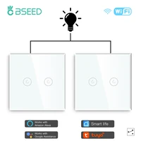 bseed mvava eu touch switch wifi 2 gang 123 way smart switch led buttons glass panel smart switch work with tuya google home