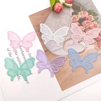 30pcslot embroidery mesh butterfly appliques for shoe flower materials diy jewelry headwear accessories