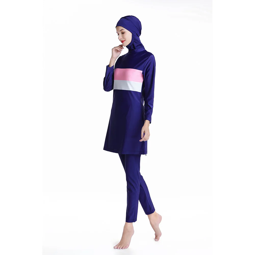 

Islamic Women Muslim Swimwear 3 Piece Sets Burkini print Hijab Swimsuit Modest Swim Surf Wear Sport Full Suit for Swimming 2021