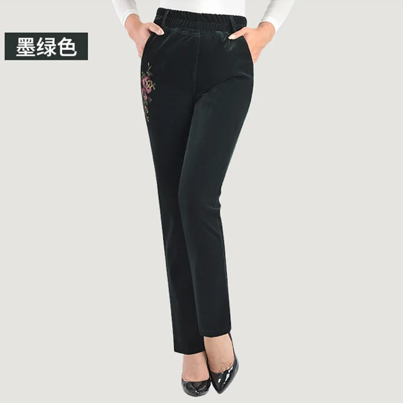 Женские брюки больших размеров демисезонные прямые 2020 повседневные вельветовые