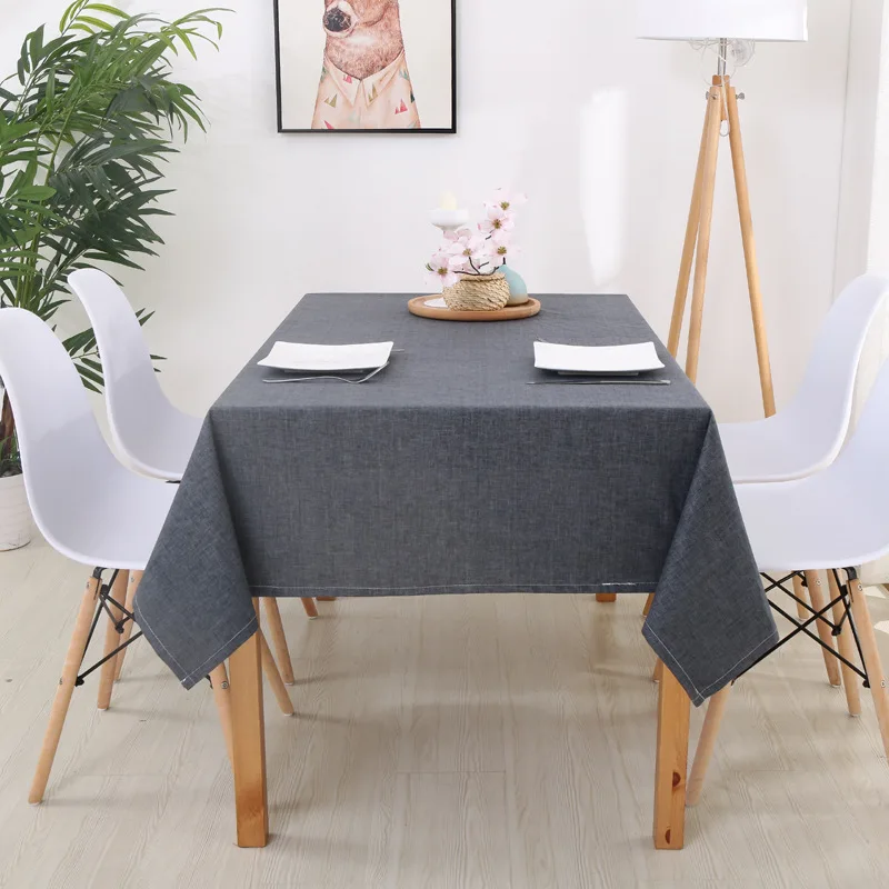 

Decorative Table Cloth Rectangular Tablecloths Dining Table Cover Solid Color Cotton Linen Tablecloth Byetee Dining Table Cover