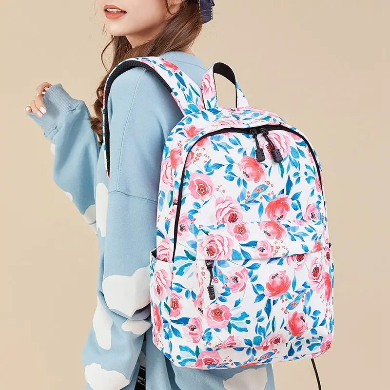 Новые школьные ранцы для студентов, Женский легкий рюкзак с цветочным принтом и защитой от кражи, высококачественный рюкзак для компьютера,...