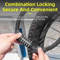 rockbros abs lock anti theft soft ultra light knit bicycle lock zinc alloy thicken password cylinder elasticity bike accessories