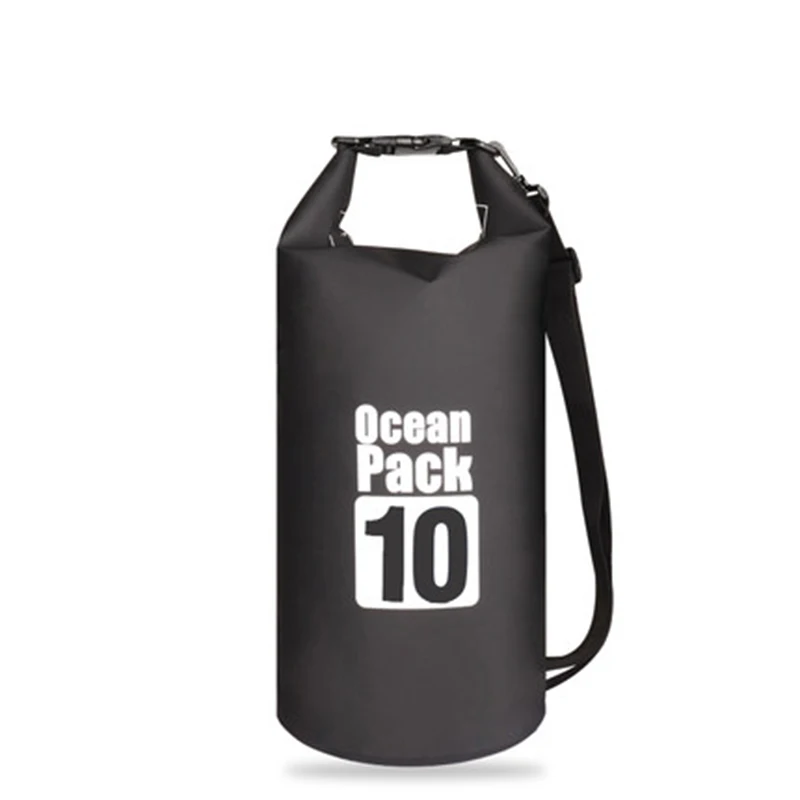 10L Black 5L/10L/15L/20L/30L открытый плавательный водонепроницаемый мешок пакет ПВХ брезент Кемпинг рафтинг хранения сухой мешок с регулируемым ремешком крюк - Цвет: 10L Black