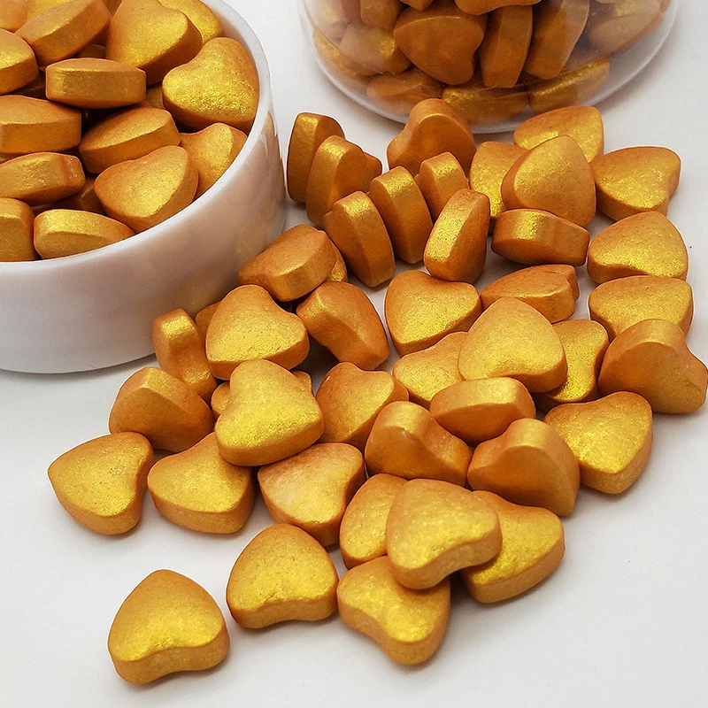 Съедобный жемчуг в форме сердца meiбум десерт для кекса Золотой шарик конфет