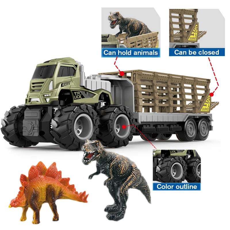 Kids Alloy Tractor Car Toy Animal Dinosaurs Transport Carrier Truck Toys Educational Learning for Children Christmas | Игрушки и хобби