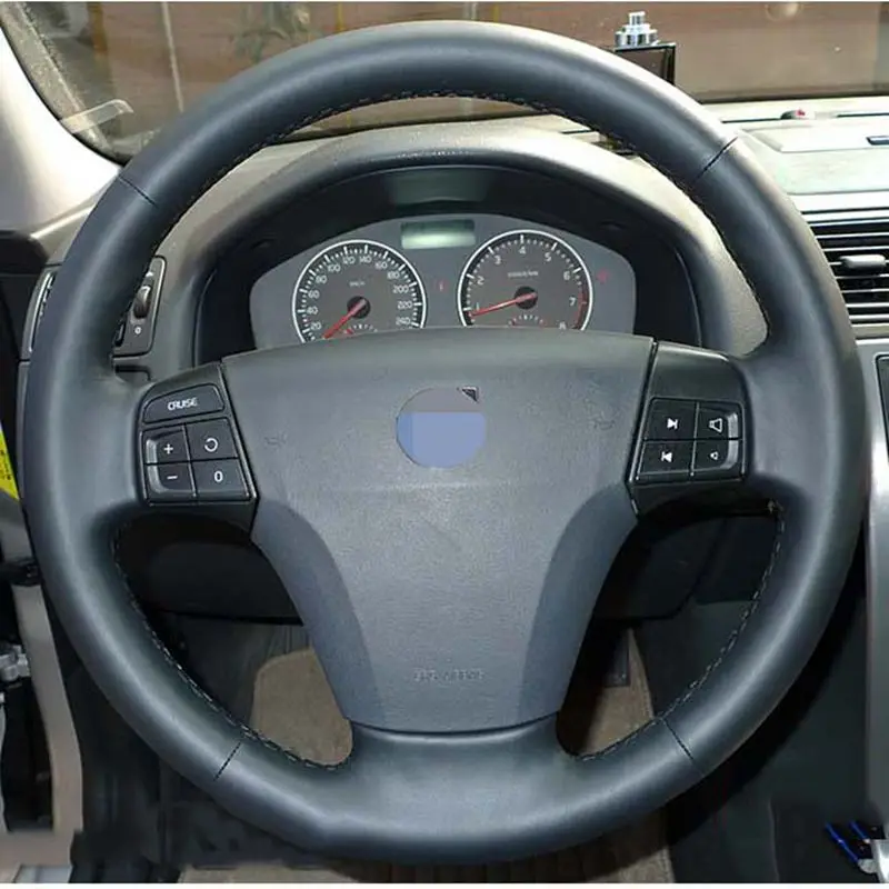 Чехол на руль ручной работы черные чехлы рулевого колеса автомобиля из