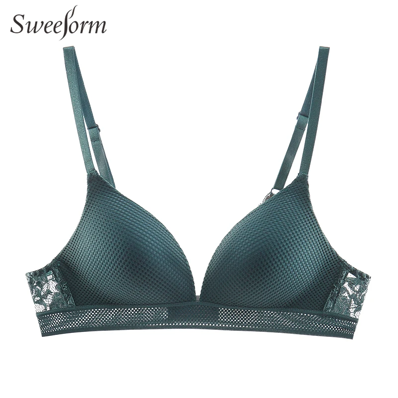 Женский кружевной бюстгальтер без косточек Sweeform с пуш ап и глубоким v образным