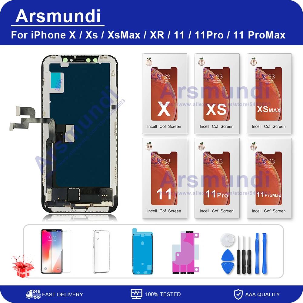 

RJ Incell For iPhone X XS Max XR 11 Pro 12 mini LCD Display Touch Screen for iPhone XsMax 11Pro 11ProMax 12mini 12Pro 12ProMax