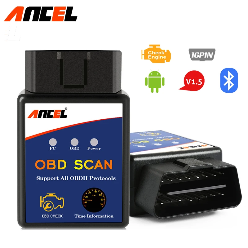 Автомобильный сканер Elm327 Bluetooth ELM 327 V1.5 OBD2 OBDII адаптер диагностический инструмент