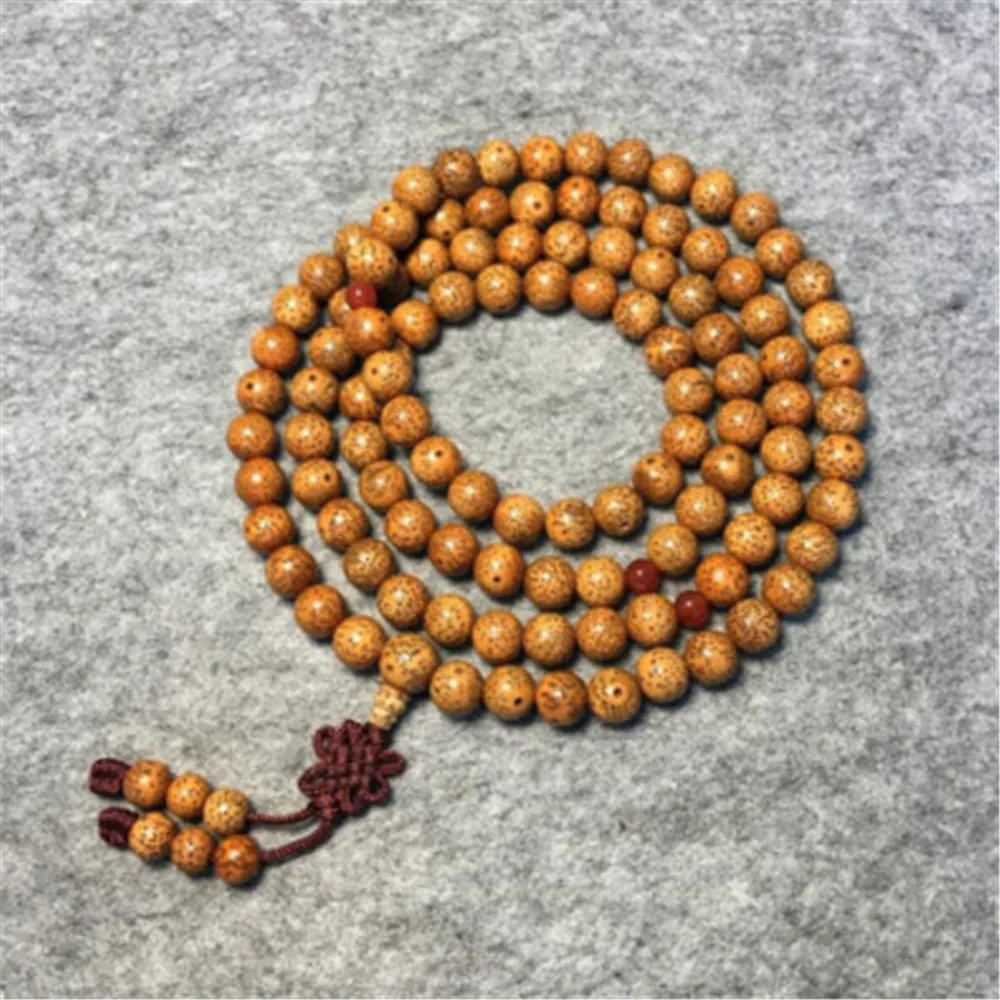

Tibetan 108 Prayer Mala Natural 10mm Weathered Yellow Star Moon Bodhi Seed Beads Bracelet or Yoga Meditation Necklace Rdopship