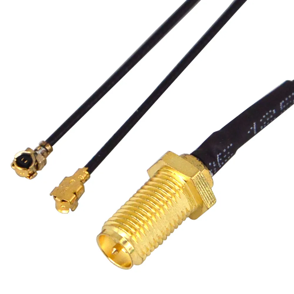 Пигтейл/провод для антенны коаксиальный кабель Wi Fi разъем SMA RP к 2 разъемам IPX U.FL 1 13
