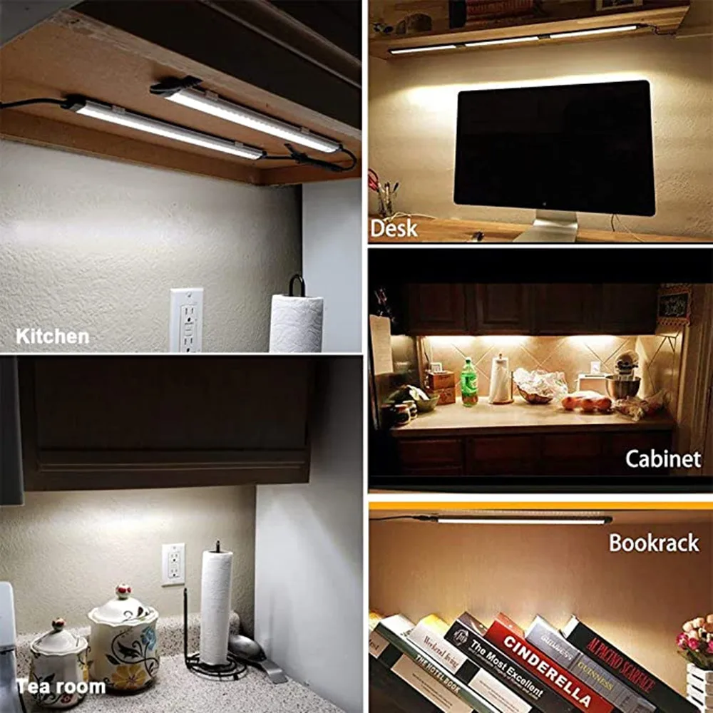 

LED Under Counter Lighting Fixture 48W Led Lamp AC85-265V Kitchen Cabinet Super Bright Led Light Plug And Play Shelf Lights