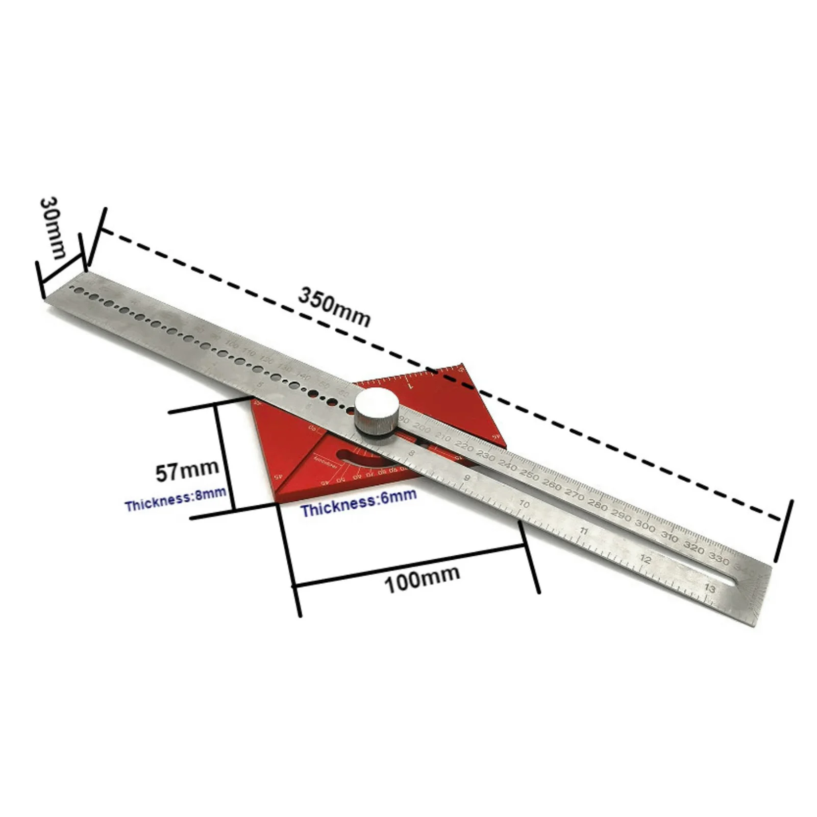 

Angle Ruler Multi-Function Scribing Ruler T-Type Hole Ruler Woodworking Scribing Mark Line Gauge