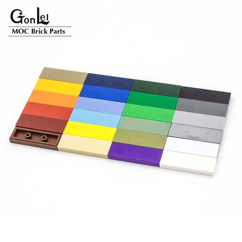 100 шт./лот элементы MOC кирпич плоская плитка 1x3 паз планшет Строительные блоки DIY