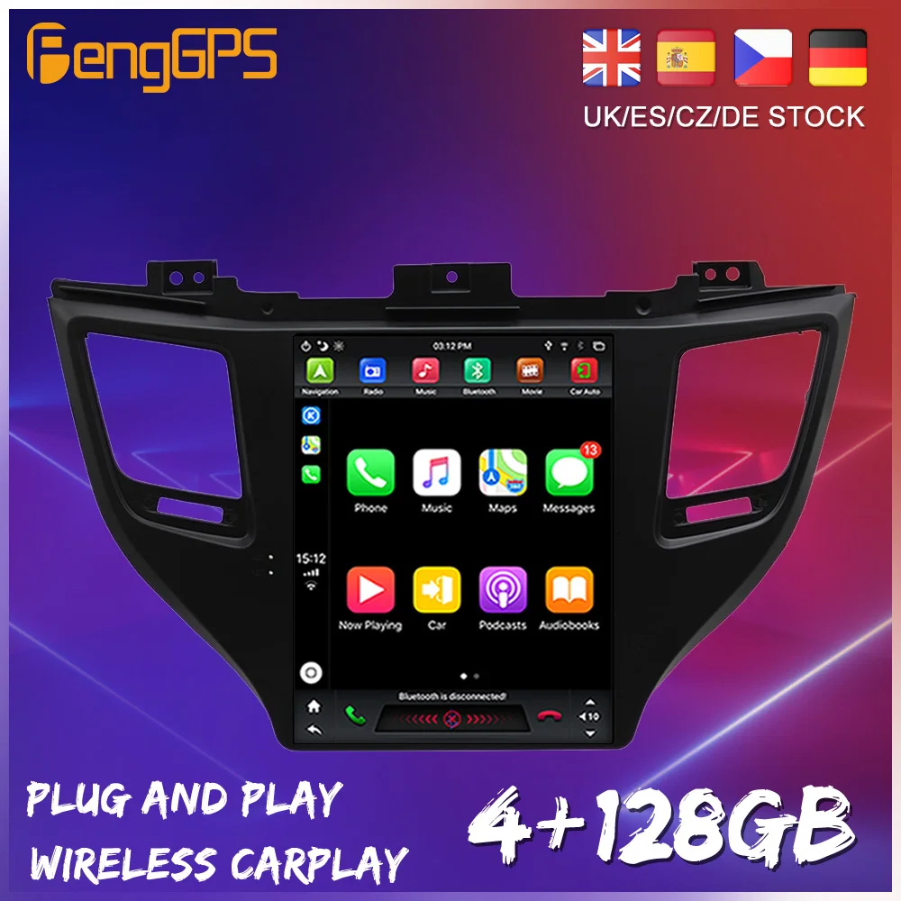 Автомобильная Мультимедийная система на Android 9 0 экран в стиле Tesla для Hyundai Tuscon 2015