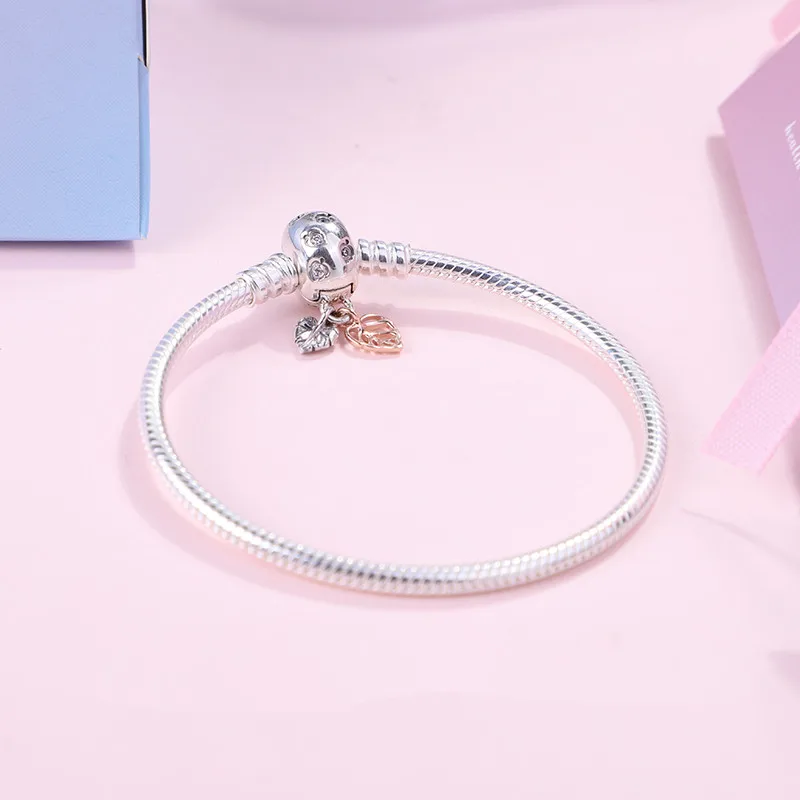 Браслеты-цепочки женские из стерлингового серебра с листьями и змеей | Украшения