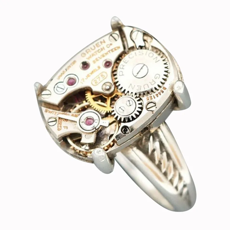 

Mechanical Disc Ring Punk Style Complex Design Metal Gear Exposure Future Rings Men Woman Hip Hop Finger Jewelry Accessories