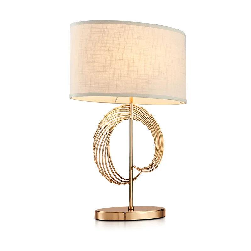 

Luxury individuality whirlwind fabrics Metal Bedside Table Lamp home decorate Living Room Neoclassical Designer Table Light