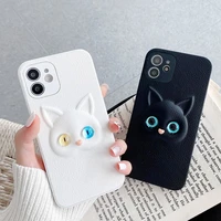 for iphone 12 pro max case ins cute 3d sapphire cat phone back cover for iphone 11 pro max xs max xr x 7 8 plus cases fundas
