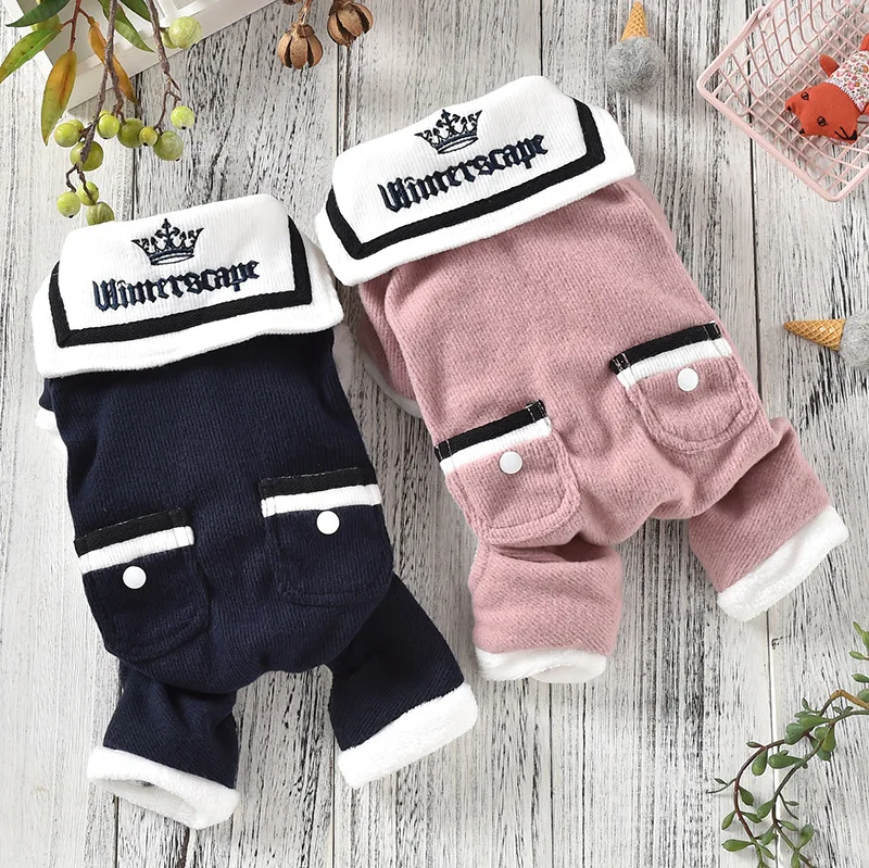 Костюмы для собак с большим воротником Сезон осень зима Спортивный костюм в