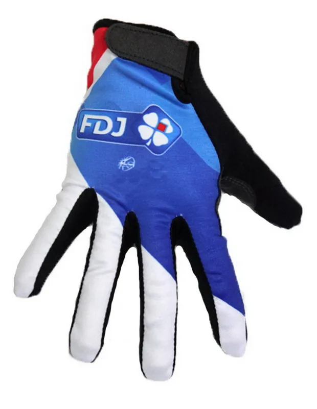 

Весна-Осень 2016 FDJ Команда Синие велосипедные перчатки с пальцами для сенсорного экрана велосипедные Гелевые перчатки размер приблизительн...