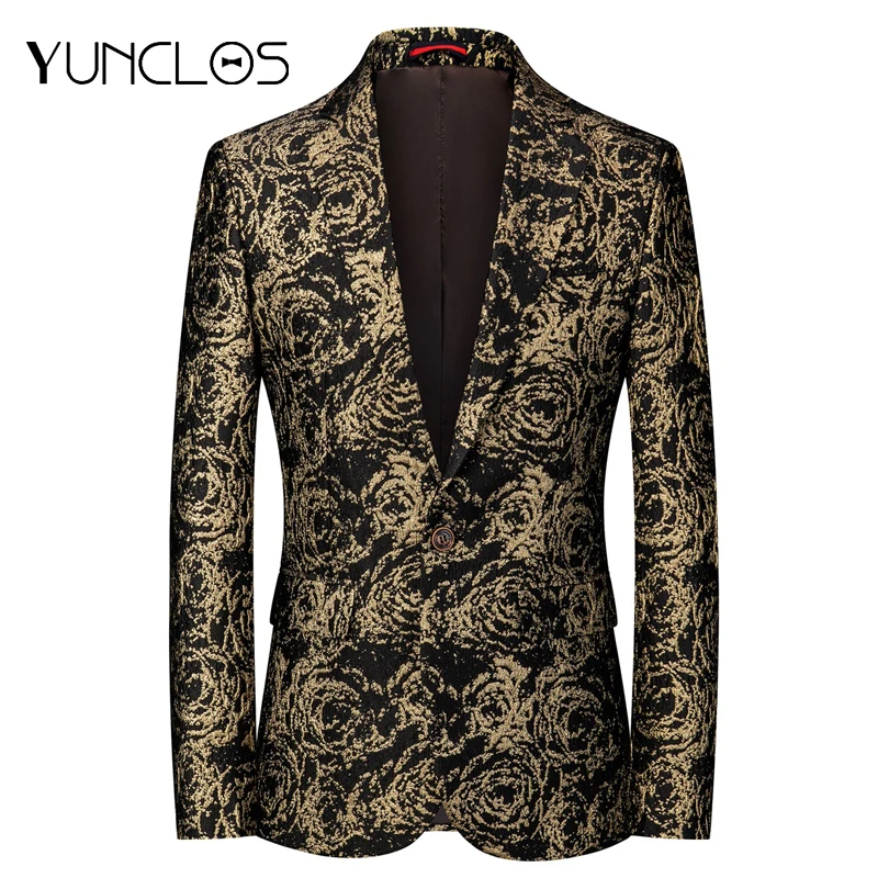 

Пиджак мужской с цветочной вышивкой, азиатского размера