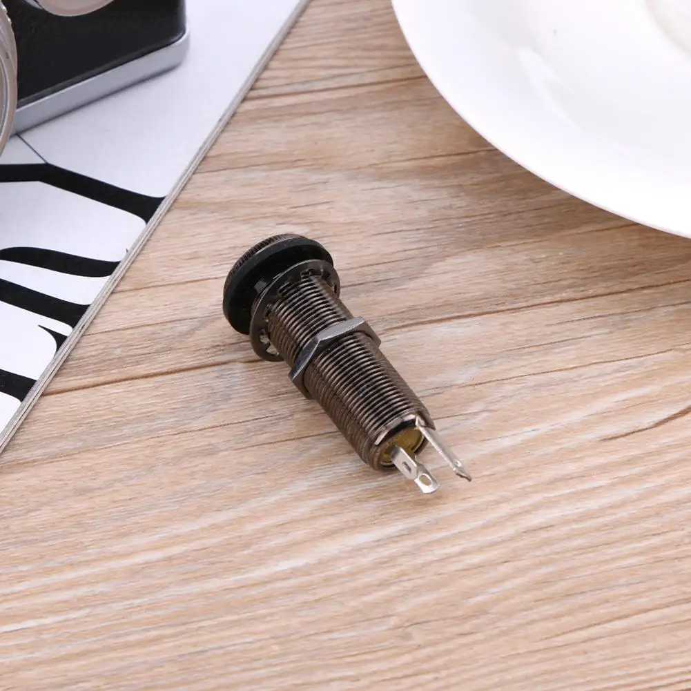 

1pc Long Threaded Stereo Brown Copper Output Jack for Electric Guitar Bass