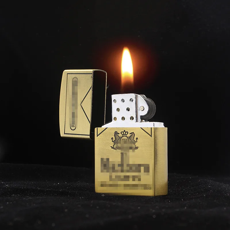 

Butane Gas Open Flame Lighter Carved Two-Color Retro Carved Grinding Wheel Cigarette Lighter For Cigarette Use lighters smoking